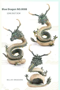 Detailed views of the Azure Dragon model with scale texture and 12x6.5x17.5cm dimensions