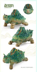 Detailed views of Black Tortoise mythical beast model with dimensions 13x8x8.5cm