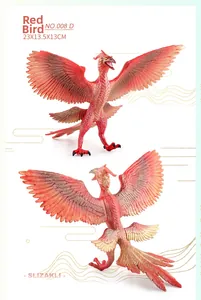Detailed macro view of the Vermilion Bird model showing red feathers and golden scale details