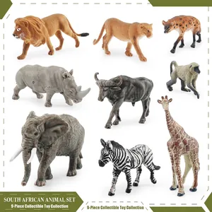 Realistic PVC South African Wildlife Animal Figures Collection Including Lion Elephant Zebra For Kids Educational Toy Decor