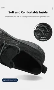 Detailoverzicht van ademende gebreide sneakers met elastische veters en zachte comfortabele voering