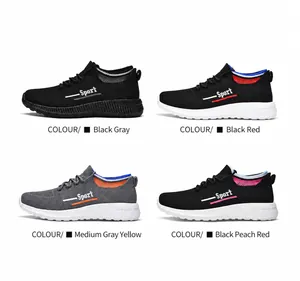 Atmungsaktive Herren Mesh-Sneaker in Schwarz Grau Rot und Orange Farbvarianten
