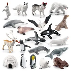 Realistic Polar Animal Figurines With Polar Bear Penguin Reindeer Whale Wolf And Igloo For Kids Educational Science Toy