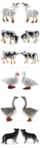 Realistic miniature farm animal models including cow goat and sheep for children