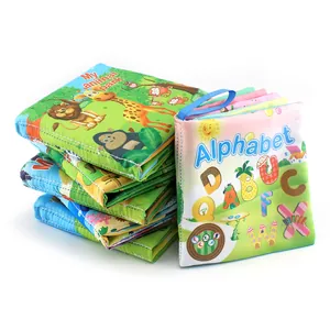 Educational soft cloth book set for toddlers featuring alphabet and animal themes