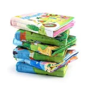 Educational alphabet soft cloth books for babies featuring colorful animal and fruit patterns