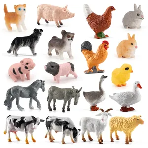 16-piece miniature farm animal figurines set with realistic textures and detailed paint
