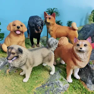 Realistic toy dog models collection including Samoyed and Labrador for child education