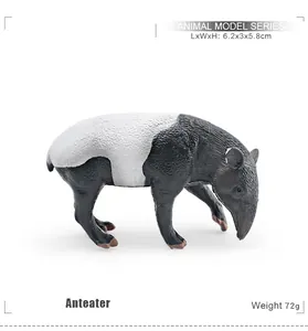 Modello realistico di tapiro malese con dimensioni 6,2x3x5,8cm e texture dettagliata