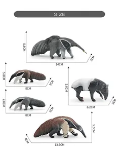 Guida alle dimensioni dettagliata con varie misure di modelli di formichieri e tapiri
