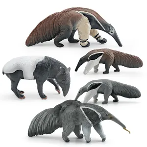 Set di 5 figure realistiche di formichiere e tapiro malese per l'educazione dei bambini