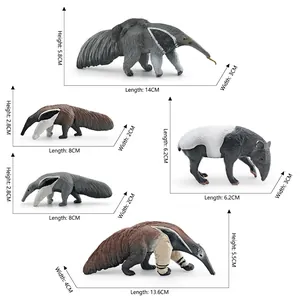 Set di modelli realistici di formichiere e tapiro per decorazione da tavolo educativa