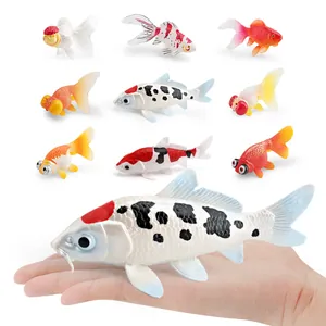 Ensemble de 10 figurines de poissons d'ornement réalistes avec carpes koï et poissons