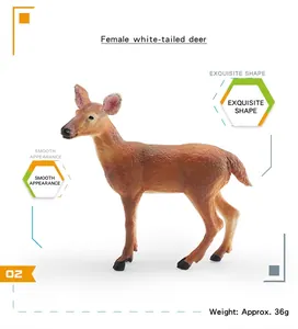 Figurine réaliste de biche de cerf de Virginie avec texture détaillée, poids 36g