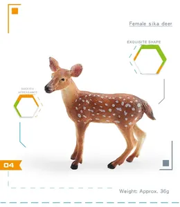 Détail d'une figurine de biche sika avec des taches et une texture réalistes