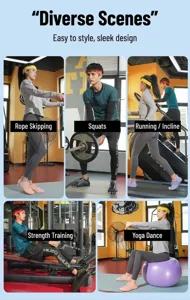 Collage of high-elastic sweatbands for gym, running, weightlifting and yoga activities