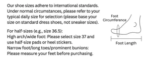 Detailed sizing chart and measurement guide for quick-dry barefoot water shoes
