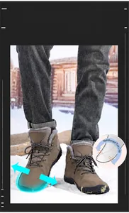 Detail of winter boots with arch support, wide toe box, and warm fleece lining