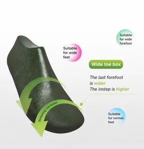 Macro detail of ergonomic wide shoe last with raised instep for comfortable winter boots