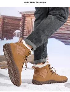 Detailed view of non-slip rubber sole with honeycomb grip pattern on winter snow boots