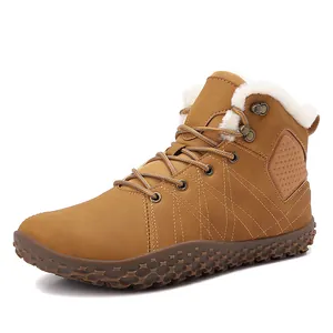 Waterproof winter snow boots with warm faux fur lining and non-slip rubber soles for outdoor