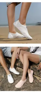 Detail of quick-dry mesh water shoes for outdoor beach activities and swimming