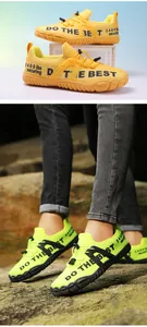 Detail of outdoor wading shoe with drawstring laces and high-grip rubber outsole