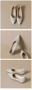 Detailansicht flacher Brautschuhe mit Strassbesatz und spitzer Zehenpartie