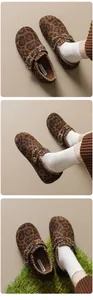 Detailansicht der Birkenstock-Clogs mit Leopardenmuster, Wildleder und Metallschnalle