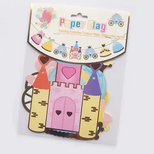 Nordic princess castle paper bunting for baby birthday party decoration set