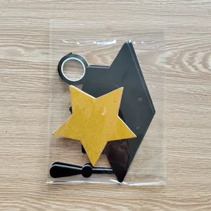 Kit décoration diplôme DIY avec étoiles dorées brillantes et cartes chapeau de bachelier