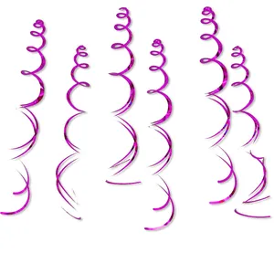 Glossy purple PVC spiral swirl decorations for party ceiling hanging backgrounds