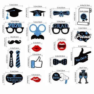 2026 graduation party photo booth props set with 18 items and size specifications