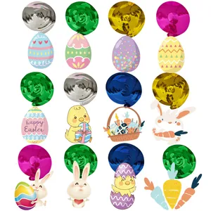 Set detallado de 12 espirales de Pascua con conejos, huevos coloridos y zanahorias