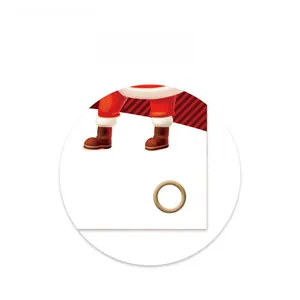 Detail of Christmas plaid banner featuring a precise round hole punching for easy hanging