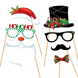 28-teiliges Set Weihnachts-Foto-Requisiten mit Weihnachtsmannmützen und festlichem Zubehör