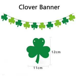 Pancarta de trébol verde de San Patricio para decoraciones de fiesta y fondos de gala
