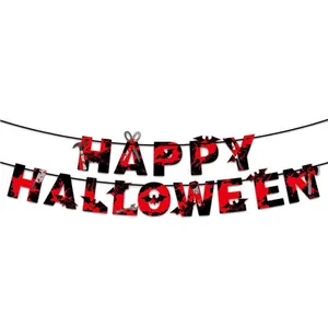 Halloween Happy Halloween Blutbanner mit Fledermausmotiven für Grusel Party Deko