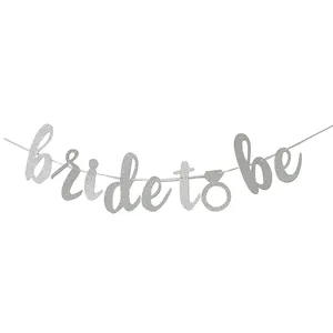 Silberner Bride to be Banner mit Glitzer und Diamantring für Brautparty Dekoration