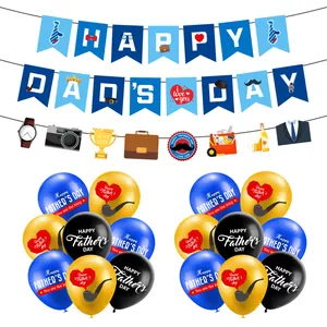 Father's Day Party Decoration Banner Garland Latex Balloons For My Hero Celebration Indoor Home Decor Theme Supplies