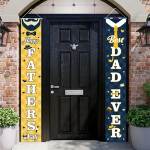 Father's Day outdoor party banners featuring Happy Father's Day and Best Dad Ever text