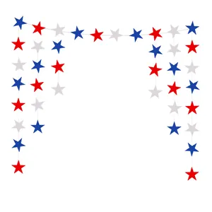 Bannière 2M du 4 juillet avec étoiles rouges blanches et bleues pour décoration USA