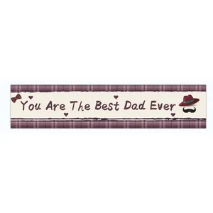 Father's Day banner featuring You Are The Best Dad Ever text on a plaid outdoor poster