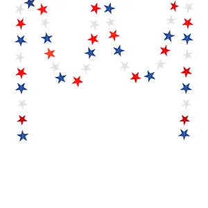Guirlande d'étoiles rouge blanc bleu pour la décoration du Jour de l'Indépendance