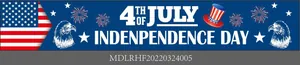 Detail of Independence Day banner with bald eagle and American flag elements