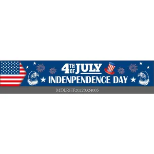US Independence Day banner with 4th of July text and eagle design for outdoor party decor