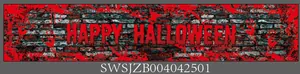 Détails de la bannière d'Halloween avec empreintes de mains ensanglantées et texte