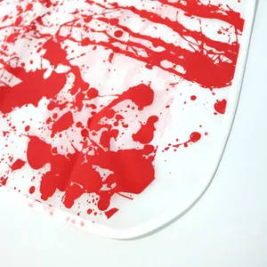 Grembiule horror con impronte di mani insanguinate e macchie di sangue per costume di Halloween