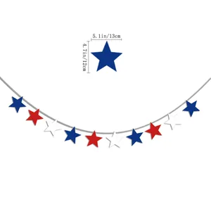 Red white and blue star bunting banner for 4th of July Independence Day party decor