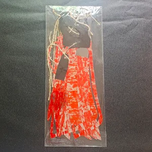 Detail of Halloween bloody garland kit with paper banners and twine in packaging